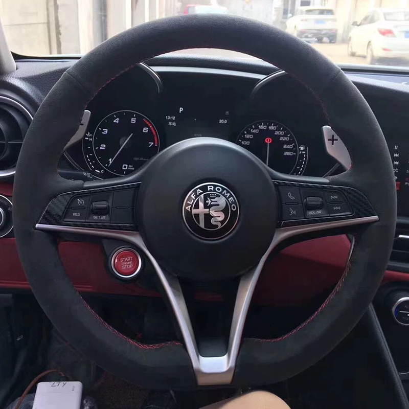 Voor Alfa Romeo Giulia Stelvio - Car Steering Wheel Cover Anti Slip Breathable recensie en prijs