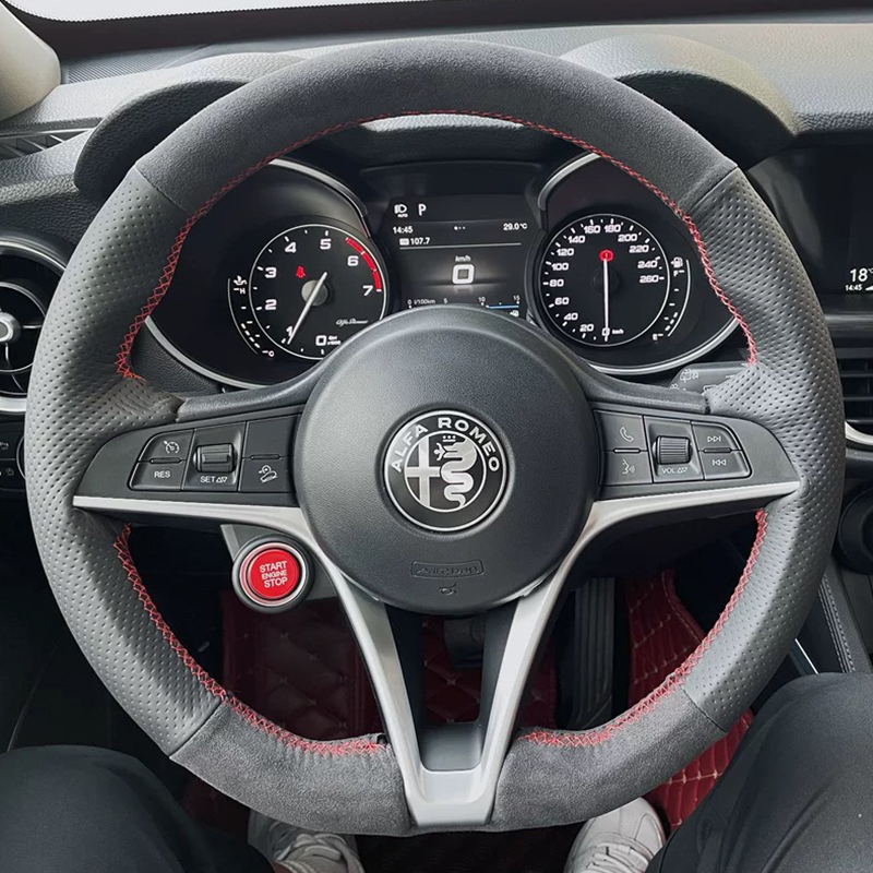 Voor Alfa Romeo Giulia Stelvio - Car Steering Wheel Cover Anti Slip Breathable recensie en prijs