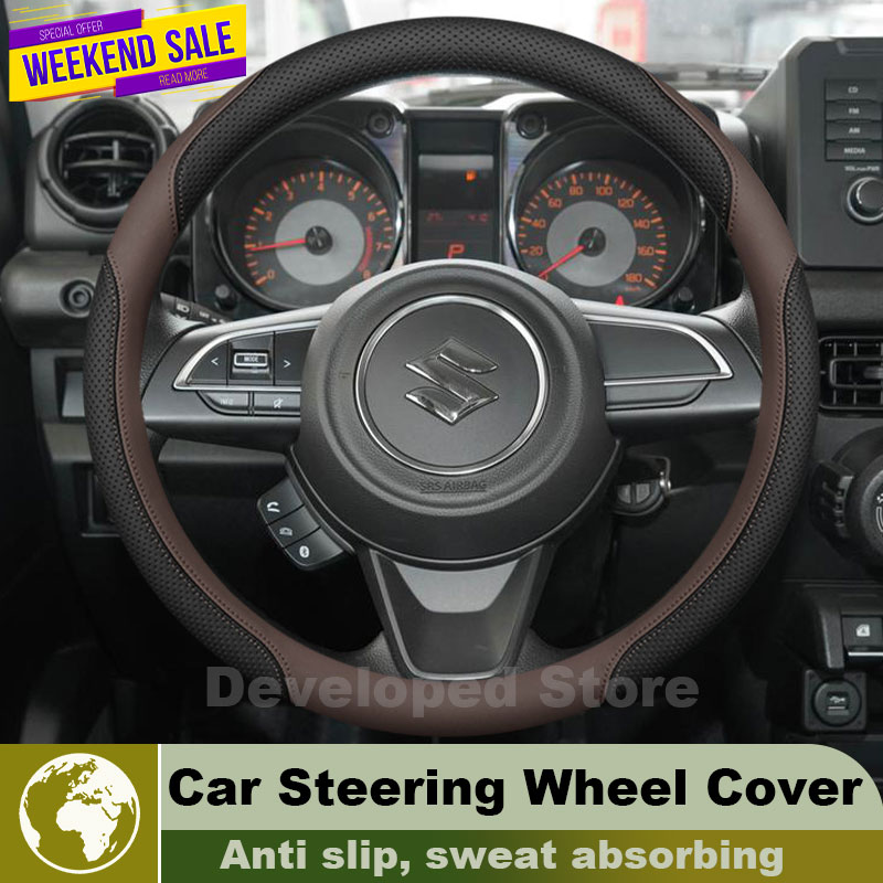 Lederen Auto Stuurhoes Voor Su - Car Steering Wheel Cover Anti Slip Breathable recensie en prijs