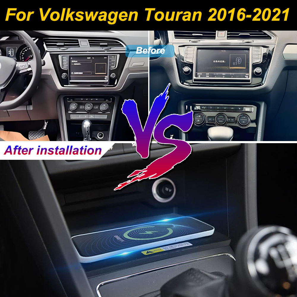 2 Din voor Volkswagen Touran 2 - Wireless Car Charger Mount Fast Charging recensie en prijs